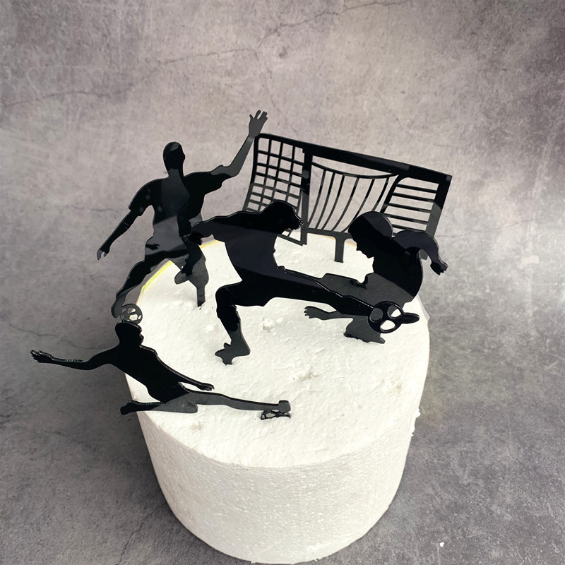 Akrilna nova nogometna torta za tortu Kreativna košarkaška sretna rođendanska zastavica za tortu za dječaka Rođendanska sportska zabava DIY ukras za tortu