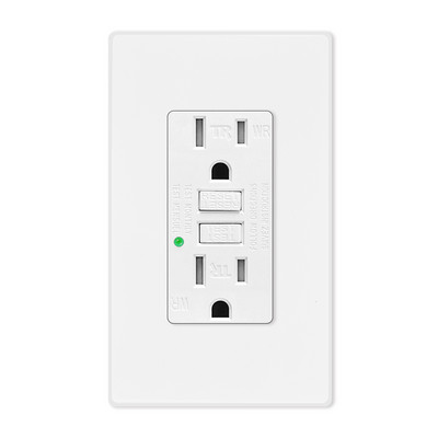 15A/125V Priză GFCI rezistentă la manipulare Priză de alimentare de calitate rezidențială și comercială Prize de siguranță certificate ETL Alb