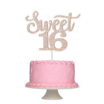 Νέες παραλαβές Rose Gold Happy Birthday Cake Topper 13η 16η 18η 21η 30η 40η 50η Ηλικία Δώρα Ενηλίκων Διακόσμηση κέικ πάρτι