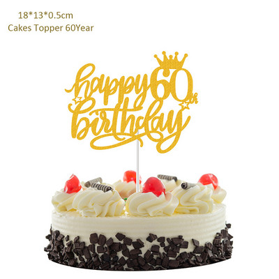 Novi dolasci Ružičasto zlato Sretan rođendanski vrh torte 13. 16. 18. 21. 30. 40. 50. godine Pokloni za odrasle Dekoracija torte za zabavu