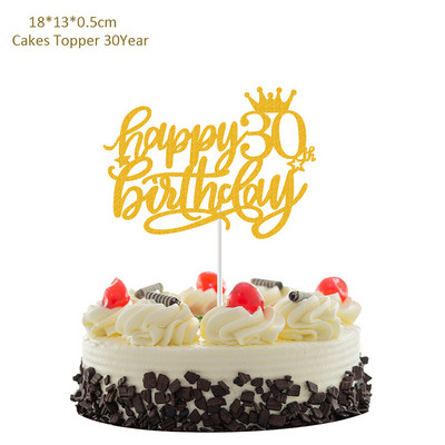 Novi dolasci Ružičasto zlato Sretan rođendanski vrh torte 13. 16. 18. 21. 30. 40. 50. godine Pokloni za odrasle Dekoracija torte za zabavu