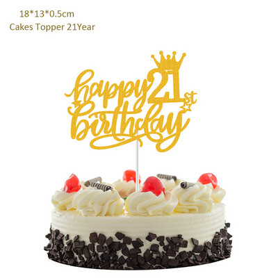 Novi dolasci Ružičasto zlato Sretan rođendanski vrh torte 13. 16. 18. 21. 30. 40. 50. godine Pokloni za odrasle Dekoracija torte za zabavu