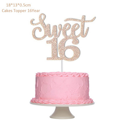 Novi dolasci Ružičasto zlato Sretan rođendanski vrh torte 13. 16. 18. 21. 30. 40. 50. godine Pokloni za odrasle Dekoracija torte za zabavu