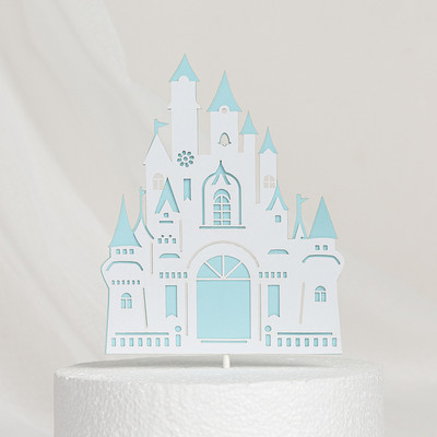 Sretan rođendan Dekoracija Princeza Princeza Dvorac Desertna haljina Ružičasto Plava Pečenje Cupcake Preljevi za torte Zastavice za torte Pary pribor