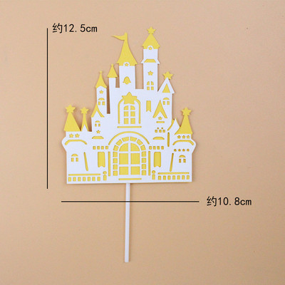 Sretan rođendan Dekoracija Princeza Princeza Dvorac Desertna haljina Ružičasto Plava Pečenje Cupcake Preljevi za torte Zastavice za torte Pary pribor
