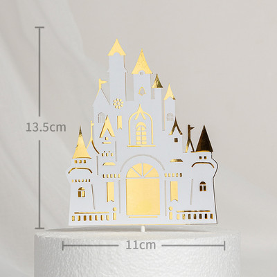 Sretan rođendan Dekoracija Princeza Princeza Dvorac Desertna haljina Ružičasto Plava Pečenje Cupcake Preljevi za torte Zastavice za torte Pary pribor