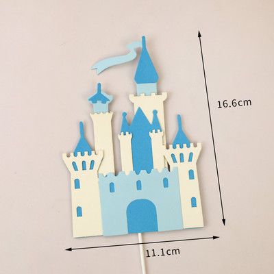 Sretan rođendan Dekoracija Princeza Princeza Dvorac Desertna haljina Ružičasto Plava Pečenje Cupcake Preljevi za torte Zastavice za torte Pary pribor