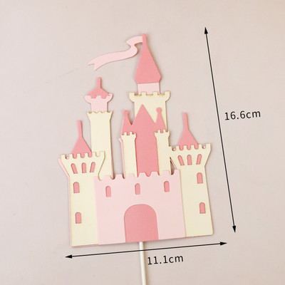 Sretan rođendan Dekoracija Princeza Princeza Dvorac Desertna haljina Ružičasto Plava Pečenje Cupcake Preljevi za torte Zastavice za torte Pary pribor