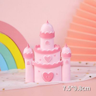 Sretan rođendan Dekoracija Princeza Princeza Dvorac Desertna haljina Ružičasto Plava Pečenje Cupcake Preljevi za torte Zastavice za torte Pary pribor