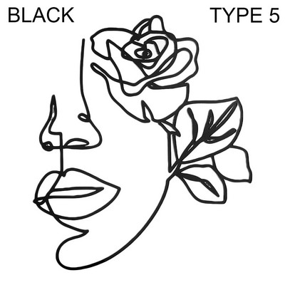 Poklon Zlatno Srebrno Crno nadjev za tortu Umjetnička djevojka Sretan rođendan Apstraktno žensko lice Dekoracija torte Minimalističke linije Pokrivači za tortu