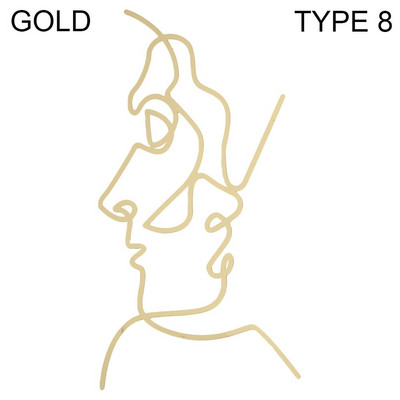 Poklon Zlatno Srebrno Crno nadjev za tortu Umjetnička djevojka Sretan rođendan Apstraktno žensko lice Dekoracija torte Minimalističke linije Pokrivači za tortu