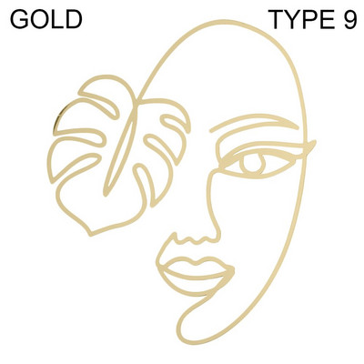 Poklon Zlatno Srebrno Crno nadjev za tortu Umjetnička djevojka Sretan rođendan Apstraktno žensko lice Dekoracija torte Minimalističke linije Pokrivači za tortu