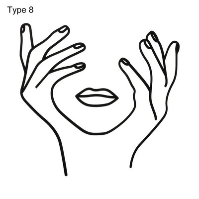 Poklon Zlatno Srebrno Crno nadjev za tortu Umjetnička djevojka Sretan rođendan Apstraktno žensko lice Dekoracija torte Minimalističke linije Pokrivači za tortu