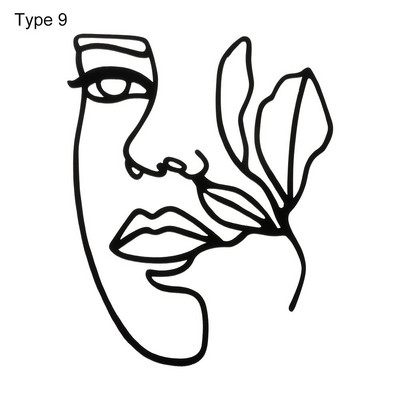 Poklon Zlatno Srebrno Crno nadjev za tortu Umjetnička djevojka Sretan rođendan Apstraktno žensko lice Dekoracija torte Minimalističke linije Pokrivači za tortu