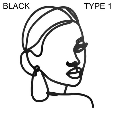 Poklon Zlatno Srebrno Crno nadjev za tortu Umjetnička djevojka Sretan rođendan Apstraktno žensko lice Dekoracija torte Minimalističke linije Pokrivači za tortu