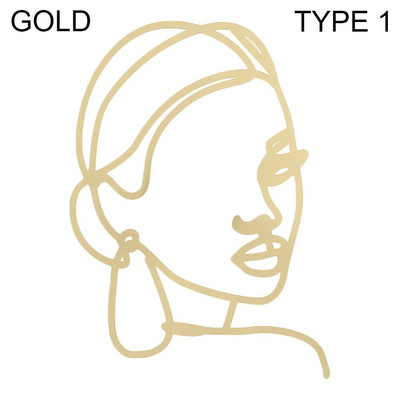 Poklon Zlatno Srebrno Crno nadjev za tortu Umjetnička djevojka Sretan rođendan Apstraktno žensko lice Dekoracija torte Minimalističke linije Pokrivači za tortu