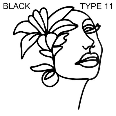 Poklon Zlatno Srebrno Crno nadjev za tortu Umjetnička djevojka Sretan rođendan Apstraktno žensko lice Dekoracija torte Minimalističke linije Pokrivači za tortu