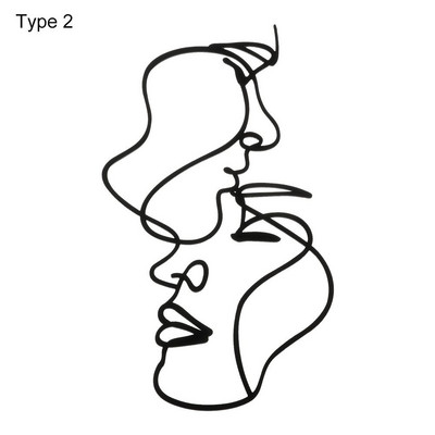 Poklon Zlatno Srebrno Crno nadjev za tortu Umjetnička djevojka Sretan rođendan Apstraktno žensko lice Dekoracija torte Minimalističke linije Pokrivači za tortu