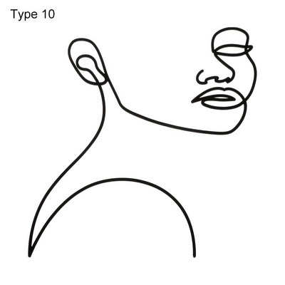 Poklon Zlatno Srebrno Crno nadjev za tortu Umjetnička djevojka Sretan rođendan Apstraktno žensko lice Dekoracija torte Minimalističke linije Pokrivači za tortu
