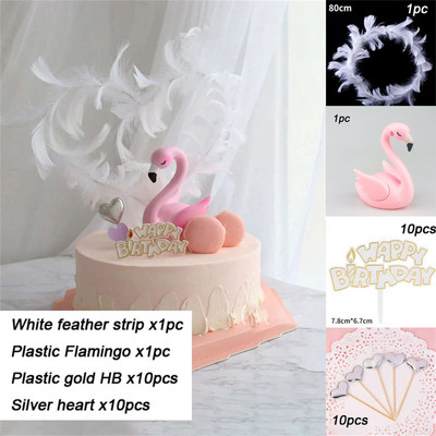 Ružičasti flamingo na vrhu torte Dekoracija anđeoskih krila Akrilna zastavica za Baby Shower Poklon Rođendansko vjenčanje Desert Party Decor Supplies