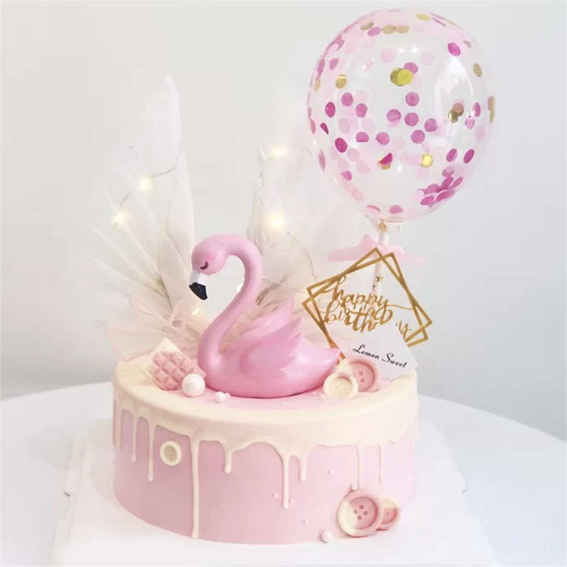 Ružičasti flamingo na vrhu torte Dekoracija anđeoskih krila Akrilna zastavica za Baby Shower Poklon Rođendansko vjenčanje Desert Party Decor Supplies