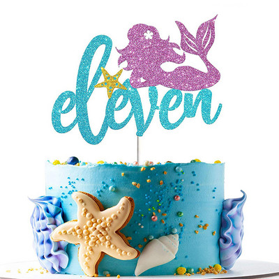 1kom Sirena Party Dekoracija torte Preslatka svjetlucava Sirena Cupcake Topper za dječji rođendan Baby Shower Party na temu sirene