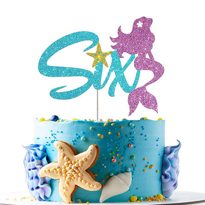 1kom Sirena Party Dekoracija torte Preslatka svjetlucava Sirena Cupcake Topper za dječji rođendan Baby Shower Party na temu sirene
