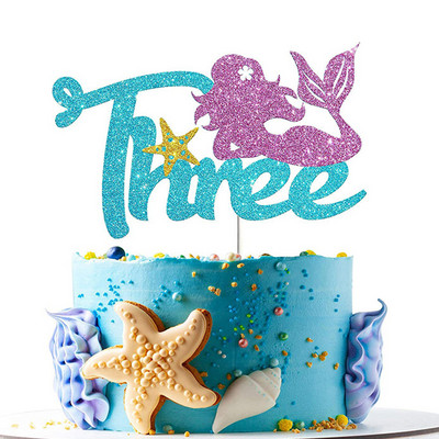 1kom Sirena Party Dekoracija torte Preslatka svjetlucava Sirena Cupcake Topper za dječji rođendan Baby Shower Party na temu sirene