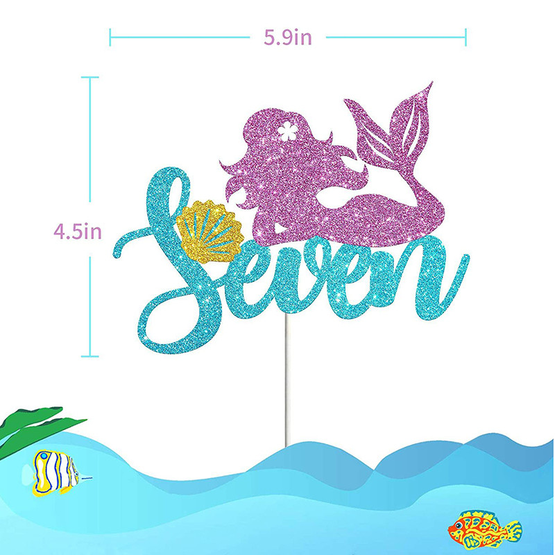 1kom Sirena Party Dekoracija torte Preslatka svjetlucava Sirena Cupcake Topper za dječji rođendan Baby Shower Party na temu sirene