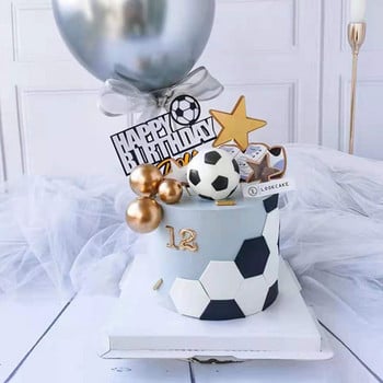 Θέμα ποδοσφαίρου Party Cupcake Topper Happy Birthday Cake Topper Flage For Kids Boy Birthday Party Decors Cake Supplies Δώρα