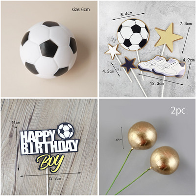 Nogometna tema Party Cupcake Topper Happy Birthday Cake Topper Flage za djecu Dječaci Rođendanska zabava Dekoracije torti Potrepštine Pokloni