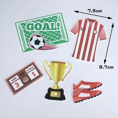 Nogometna tema Party Cupcake Topper Happy Birthday Cake Topper Flage za djecu Dječaci Rođendanska zabava Dekoracije torti Potrepštine Pokloni