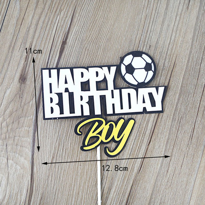 Nogometna tema Party Cupcake Topper Happy Birthday Cake Topper Flage za djecu Dječaci Rođendanska zabava Dekoracije torti Potrepštine Pokloni