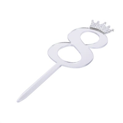 5/10kom zrcalne površine za tortu, akrilni brojevi 0-9 s krunom, dječji rođendanski ukras za tortu, nadjev za godišnjicu vjenčanja