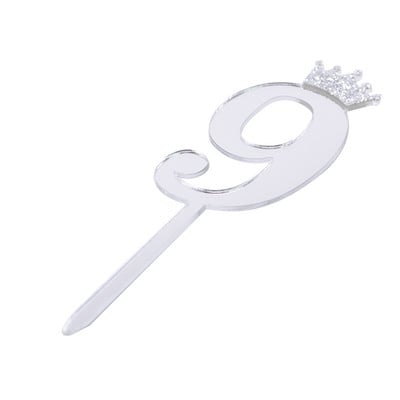 5/10kom zrcalne površine za tortu, akrilni brojevi 0-9 s krunom, dječji rođendanski ukras za tortu, nadjev za godišnjicu vjenčanja