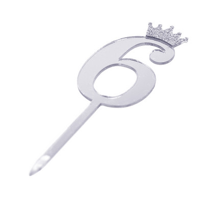 5/10kom zrcalne površine za tortu, akrilni brojevi 0-9 s krunom, dječji rođendanski ukras za tortu, nadjev za godišnjicu vjenčanja