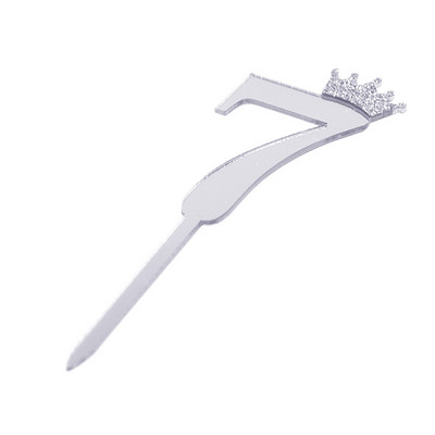 5/10kom zrcalne površine za tortu, akrilni brojevi 0-9 s krunom, dječji rođendanski ukras za tortu, nadjev za godišnjicu vjenčanja