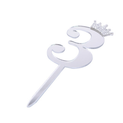 5/10kom zrcalne površine za tortu, akrilni brojevi 0-9 s krunom, dječji rođendanski ukras za tortu, nadjev za godišnjicu vjenčanja