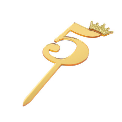 5/10kom zrcalne površine za tortu, akrilni brojevi 0-9 s krunom, dječji rođendanski ukras za tortu, nadjev za godišnjicu vjenčanja