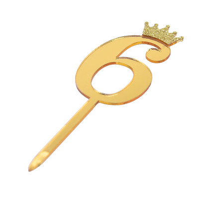 5/10kom zrcalne površine za tortu, akrilni brojevi 0-9 s krunom, dječji rođendanski ukras za tortu, nadjev za godišnjicu vjenčanja