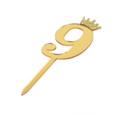 5/10kom zrcalne površine za tortu, akrilni brojevi 0-9 s krunom, dječji rođendanski ukras za tortu, nadjev za godišnjicu vjenčanja