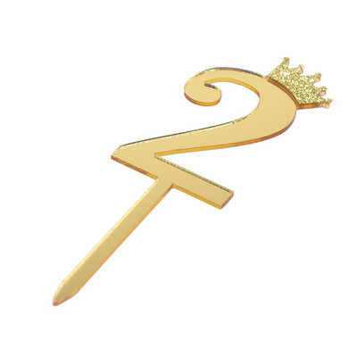 5/10kom zrcalne površine za tortu, akrilni brojevi 0-9 s krunom, dječji rođendanski ukras za tortu, nadjev za godišnjicu vjenčanja