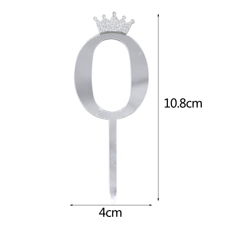 5/10kom zrcalne površine za tortu, akrilni brojevi 0-9 s krunom, dječji rođendanski ukras za tortu, nadjev za godišnjicu vjenčanja