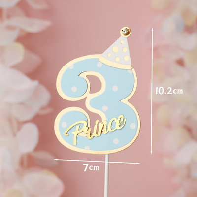 Număr cadru fluture coroană nobilă 100 zile 1 2 3 Roz Albastru Cake Topper Desert Decor pentru petrecerea de aniversare Cadouri minunate