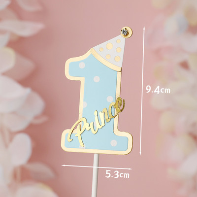 Număr cadru fluture coroană nobilă 100 zile 1 2 3 Roz Albastru Cake Topper Desert Decor pentru petrecerea de aniversare Cadouri minunate