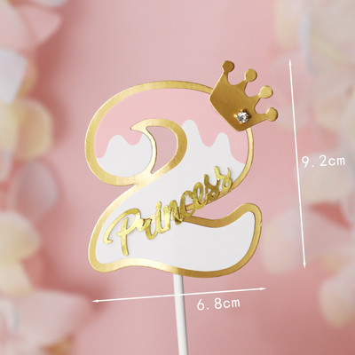 Număr cadru fluture coroană nobilă 100 zile 1 2 3 Roz Albastru Cake Topper Desert Decor pentru petrecerea de aniversare Cadouri minunate