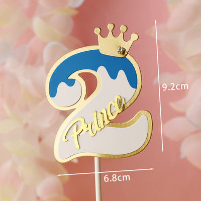 Număr cadru fluture coroană nobilă 100 zile 1 2 3 Roz Albastru Cake Topper Desert Decor pentru petrecerea de aniversare Cadouri minunate