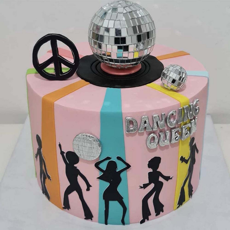 1db Disco Ball Tortafedők 80-as 90-es évek Retro party Disco Cake Decor Szombat esti Lázparti Disco Dance Születésnapi Party Kellékek