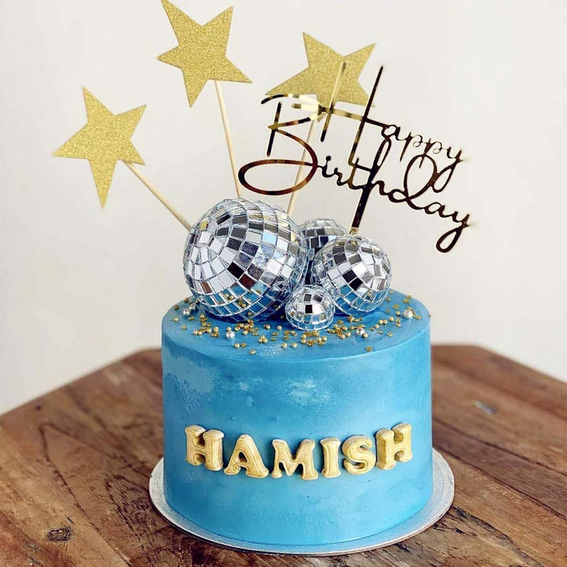 1db Disco Ball Tortafedők 80-as 90-es évek Retro party Disco Cake Decor Szombat esti Lázparti Disco Dance Születésnapi Party Kellékek