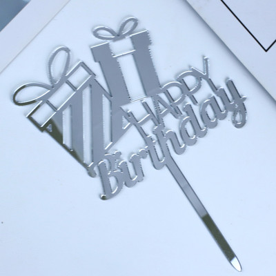 10 DB akril boldog születésnapi tortafeltét ballon arany akril tortafeltét buli kellékek babaváró születésnapi torta dekoráció